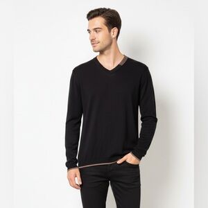 Robert Graham Sweater LARGE Black Cooperstown Wool V Neck Knowledge Wisdom Truth